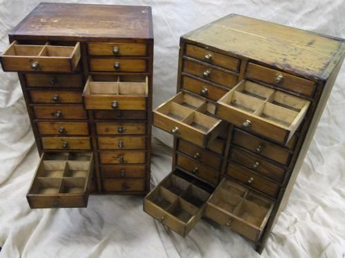 pair of pine 20 drawer chest