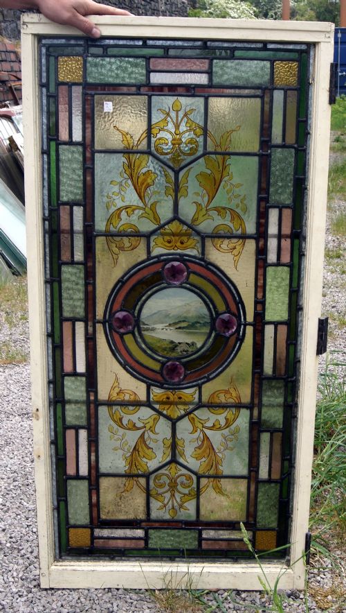 a fantastic painted leaded glass window