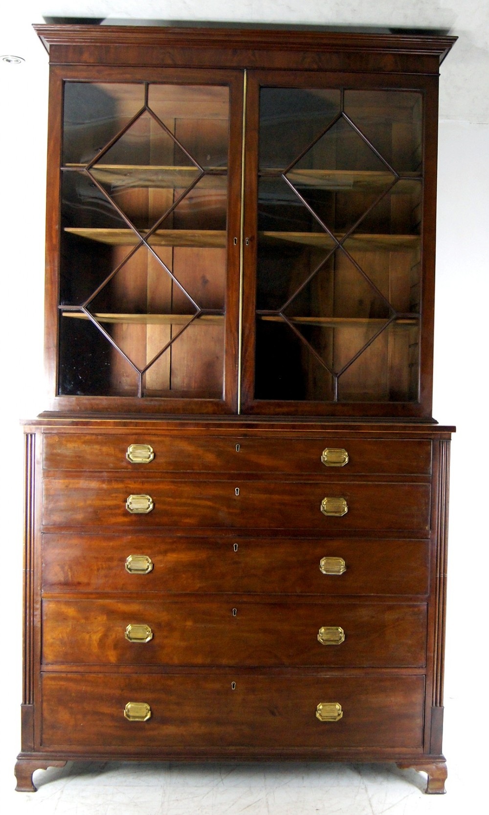 a very impressive late georgian mahogany secretaire bookcase