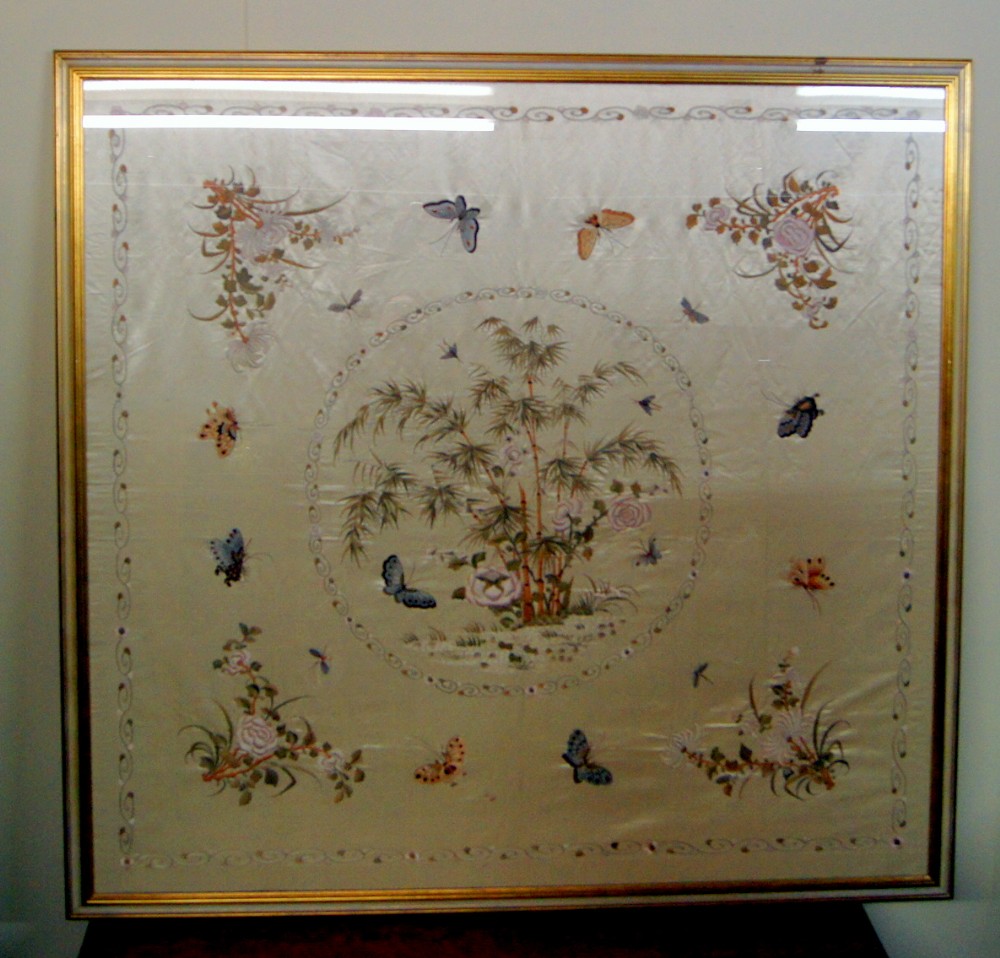 a fantastic silk panel hand embroidered to the highest standard