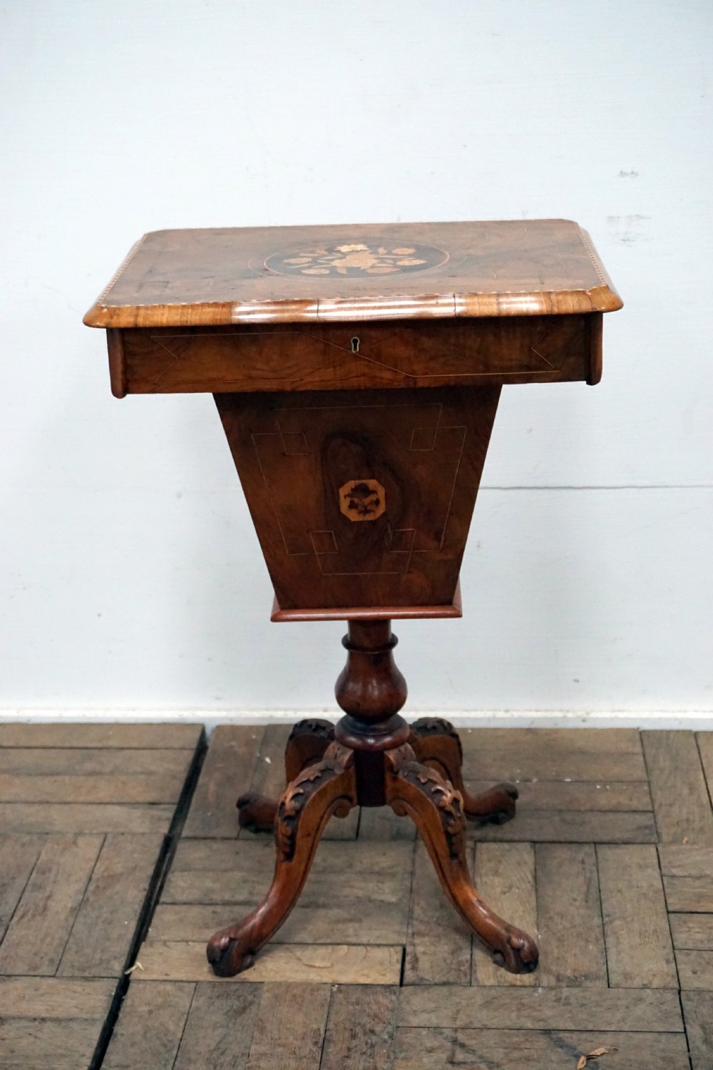 a good honest original victorian burr walnut sewing box
