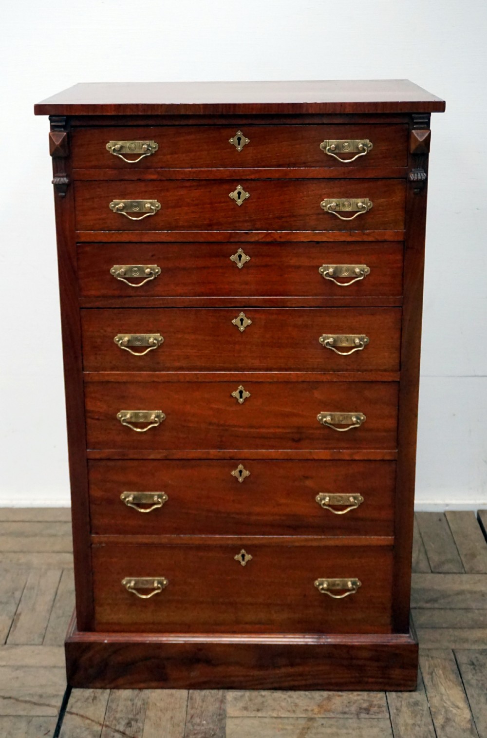 an immaculate victorian walnut chest of drawers