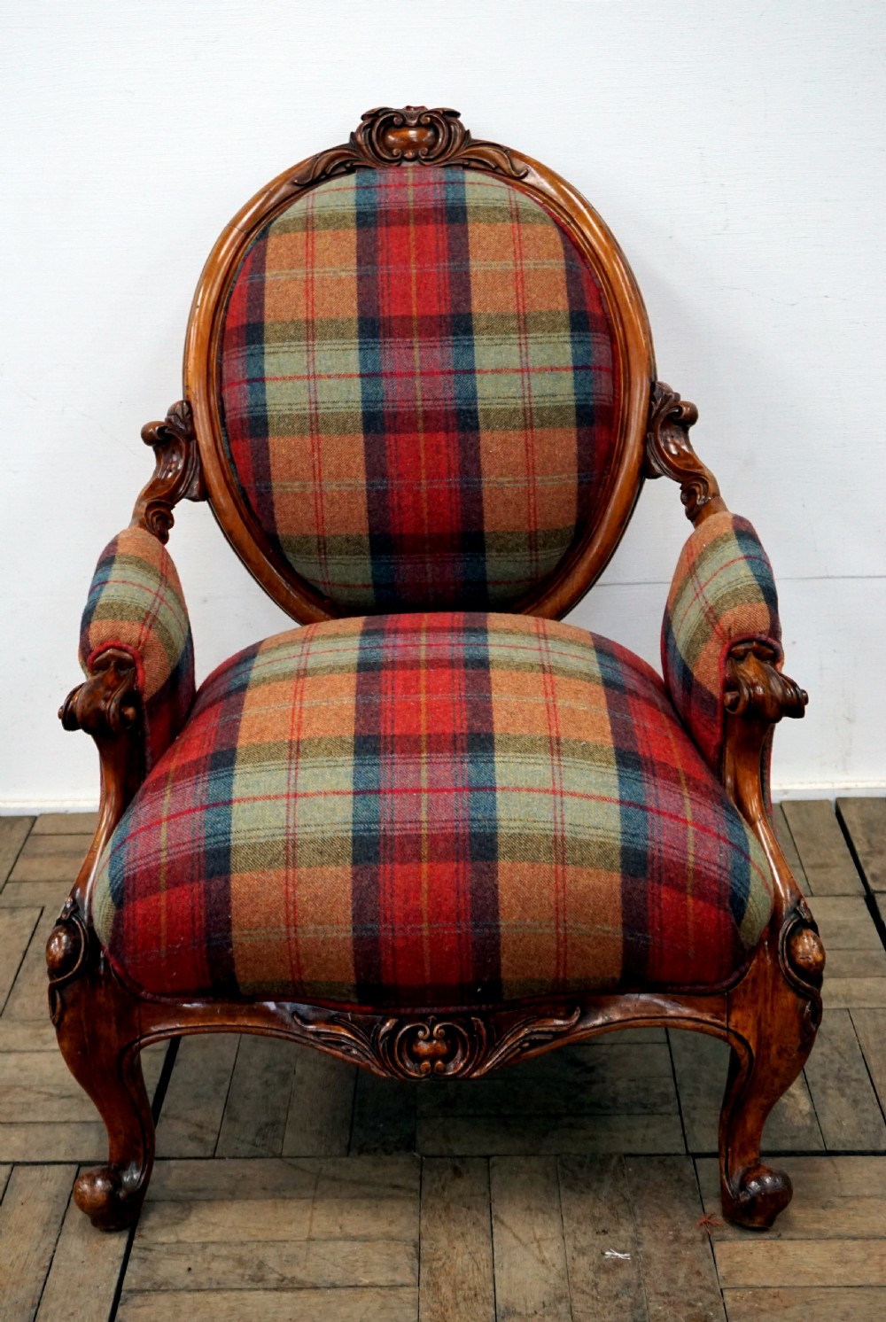 a fantastic victorian mahogany open arm armchair