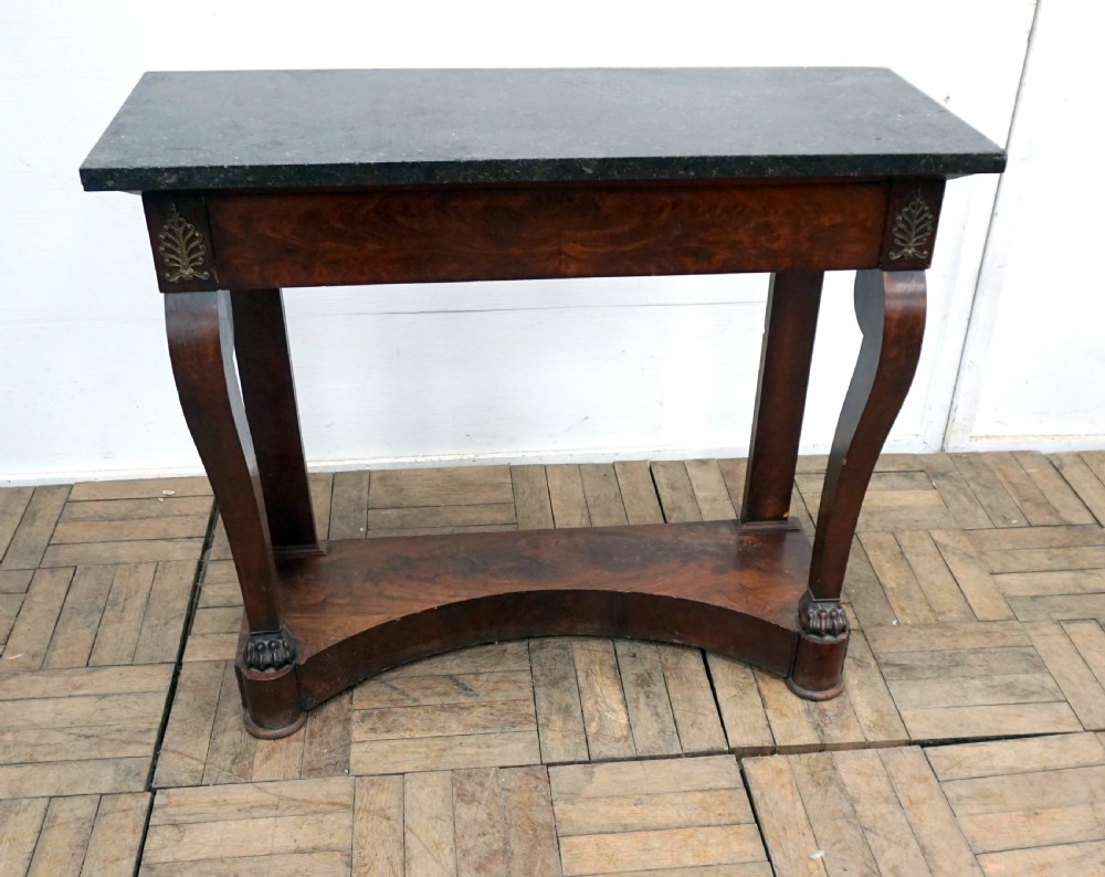 a french victorian marble top mahogany console table