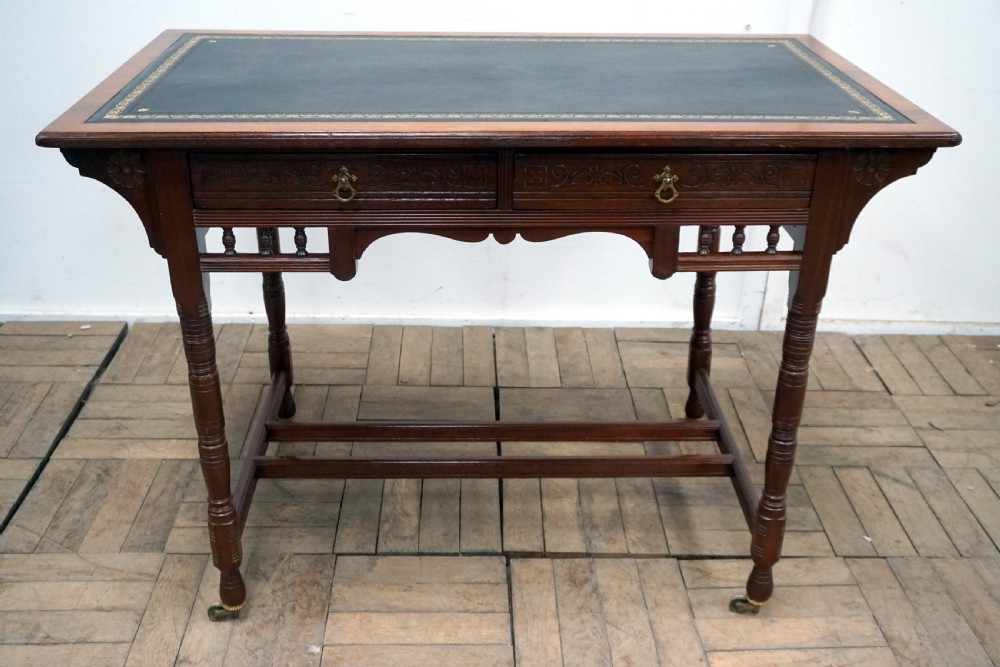 a charming gillows of lancaster victorian leather top desk