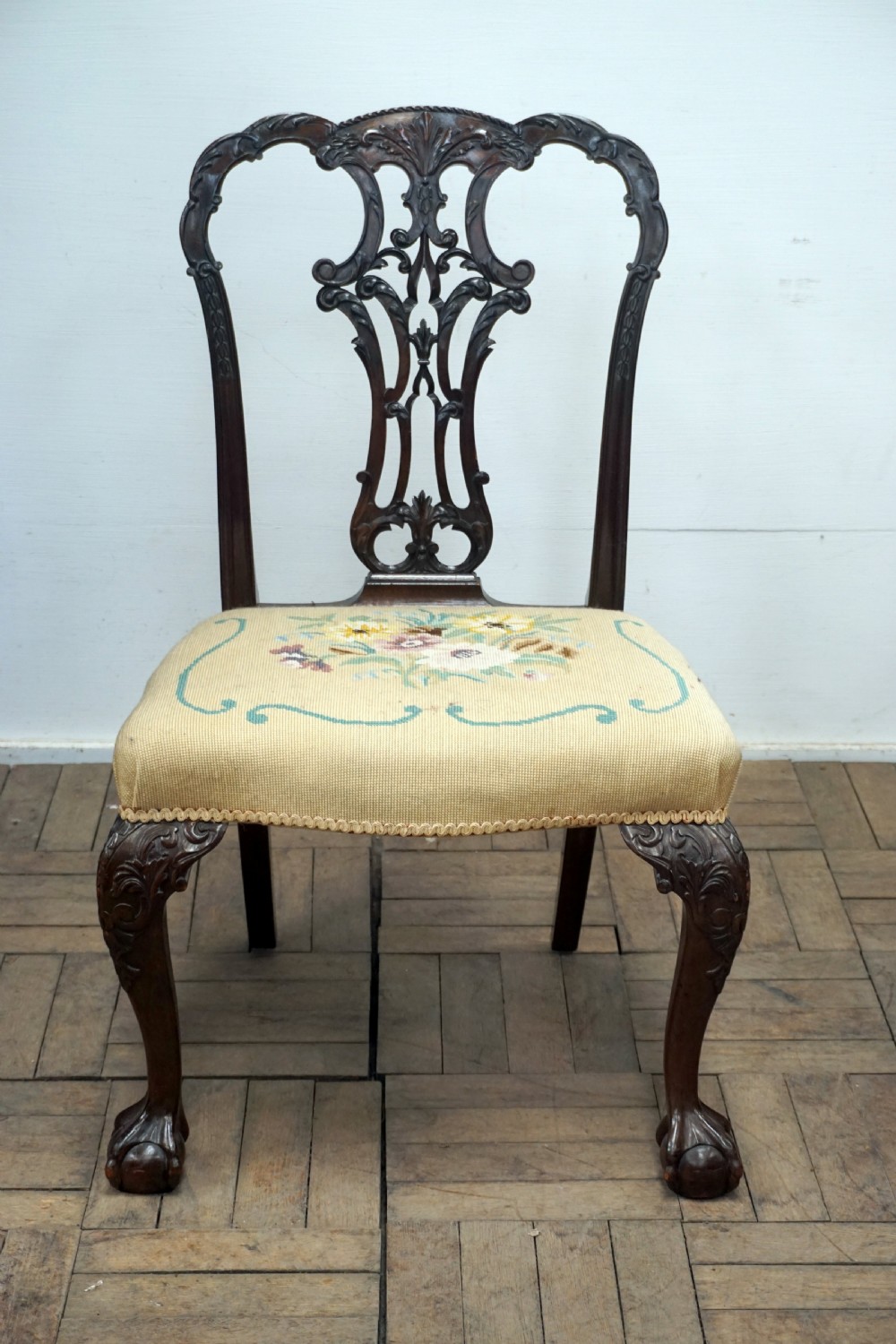 a very good quality chippendale style edwardian chair