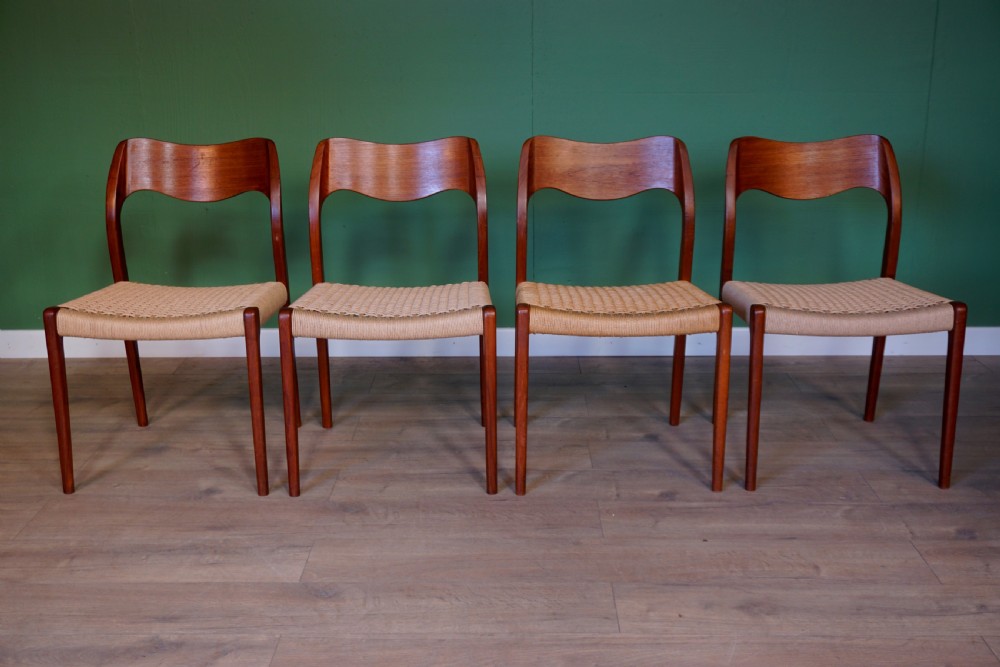 set of 4 danish niels moller model 71 chairs