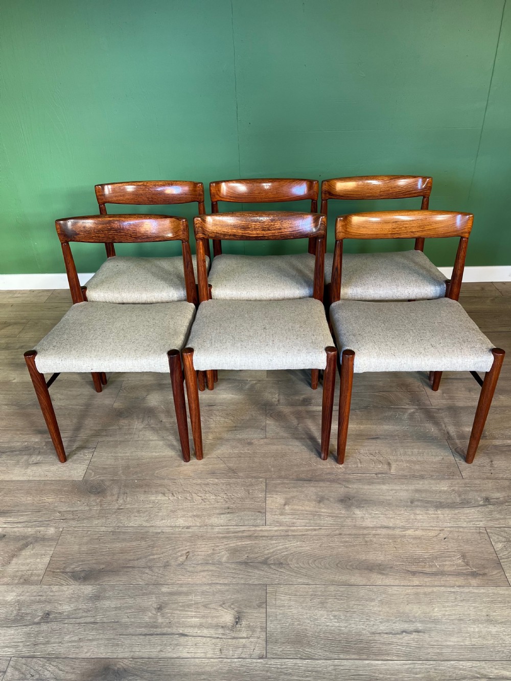 danish rosewood dining chairs by h w klein for brahmin