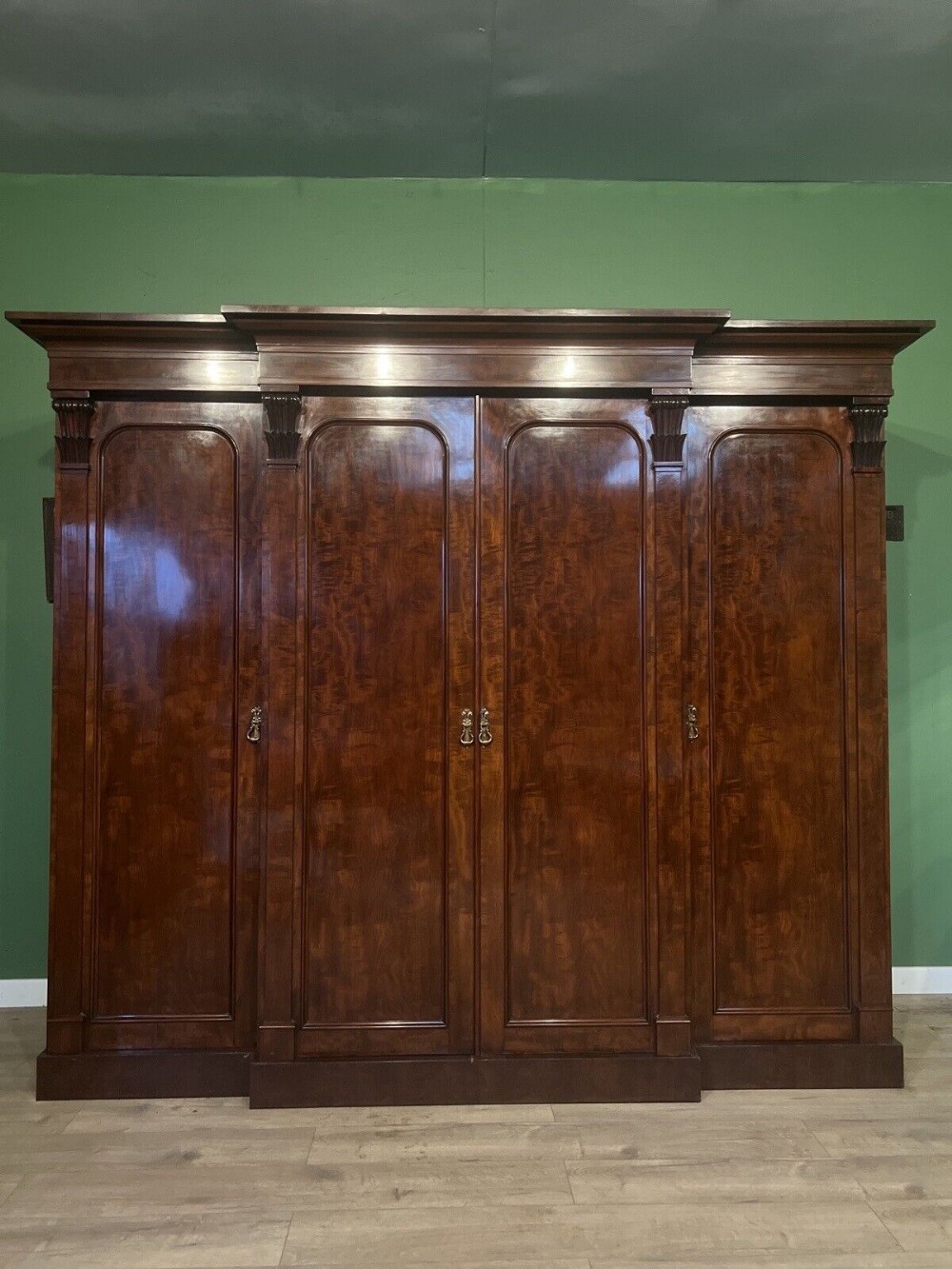 a truly exceptional fitted victorian mahogany 4 door wardrobe