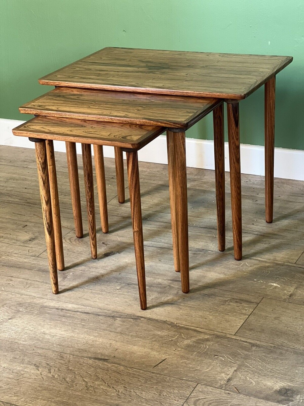 nest of tables in rosewood by hw klein for bramin