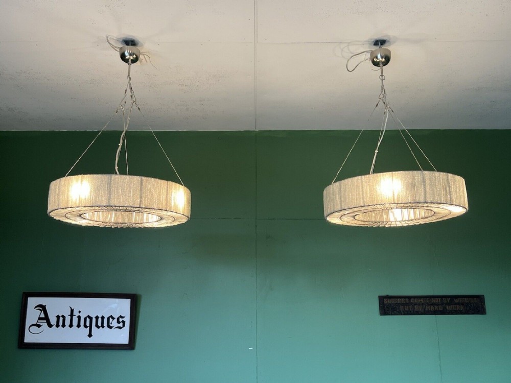 pair of mid century glass light fittings