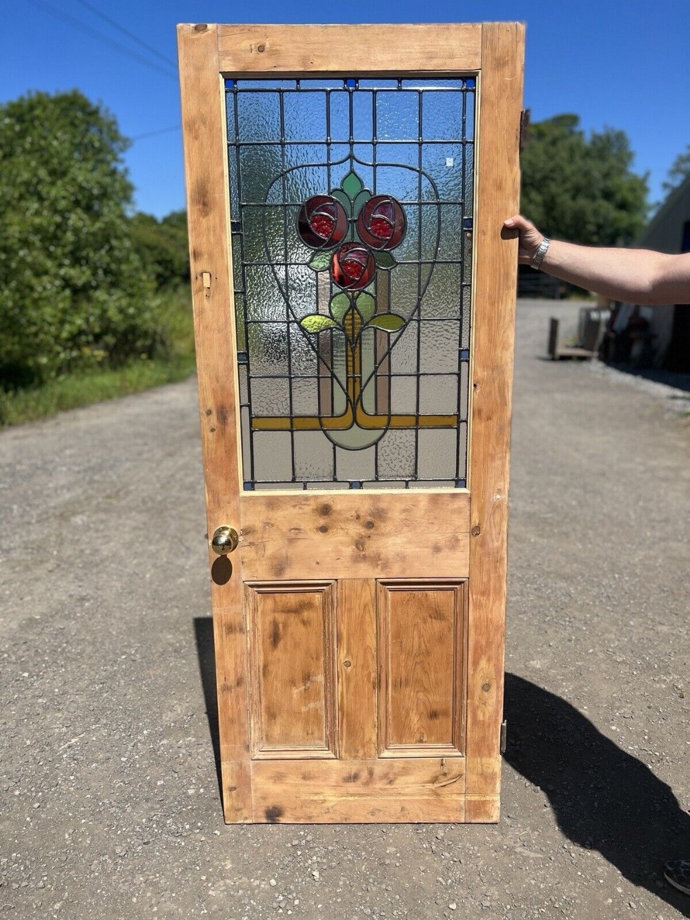 antique leaded glass door