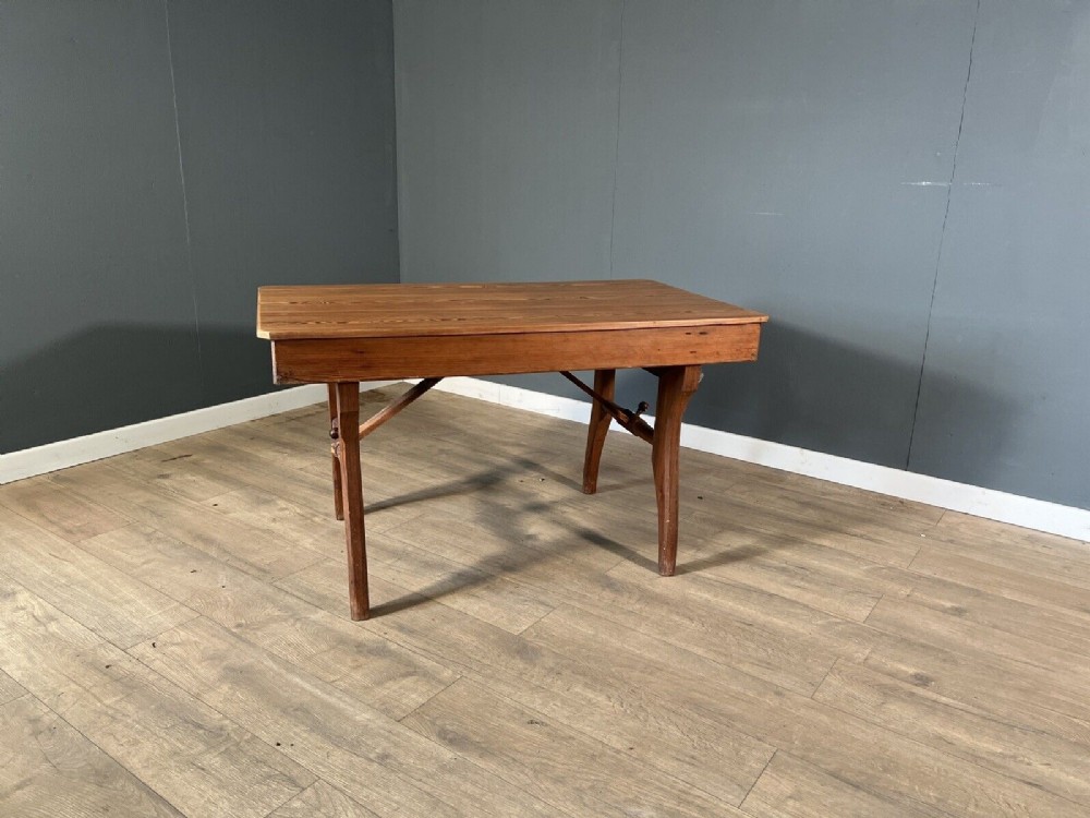 victorian pitch pine pateneted folding table