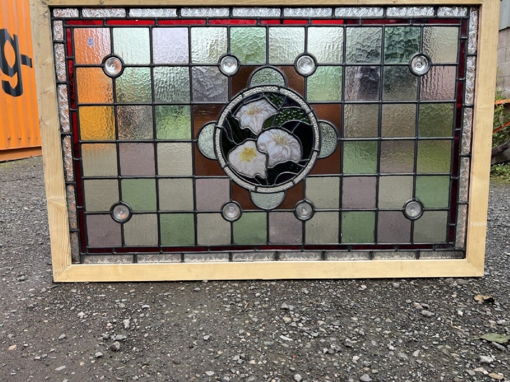 a fantastic large painted stained glass window