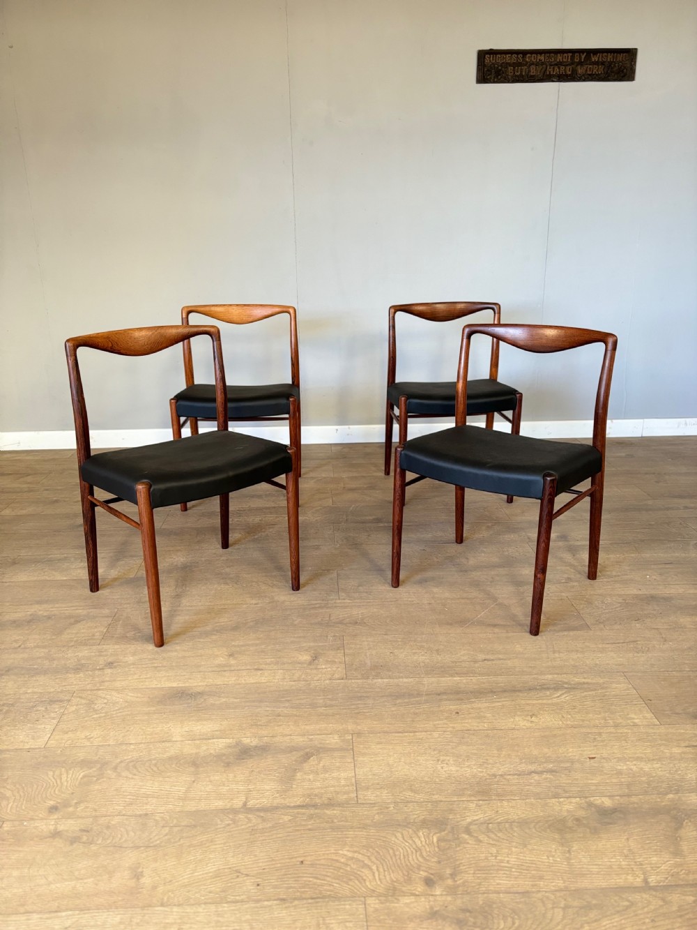 set of 4 rosewood danish dining chairs by kai lyngfeldt larsen