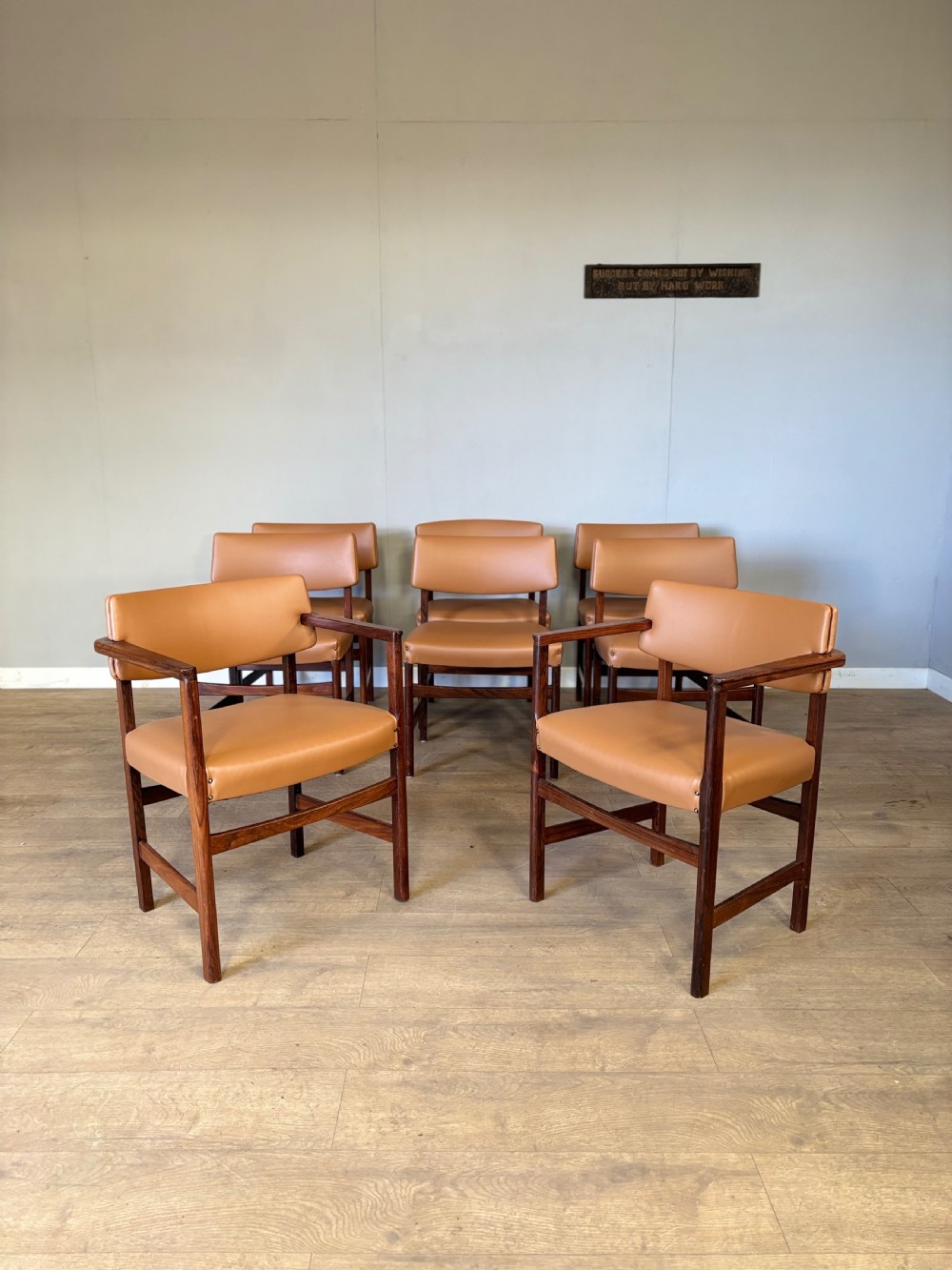 set of 8 mid century robert heritage for archie shine rosewood dining chairs