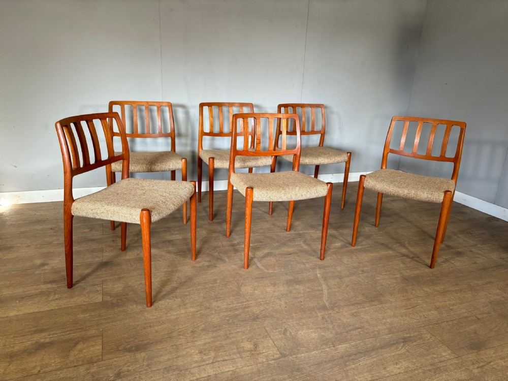 set of 6 danish moller model 83 dining chairs