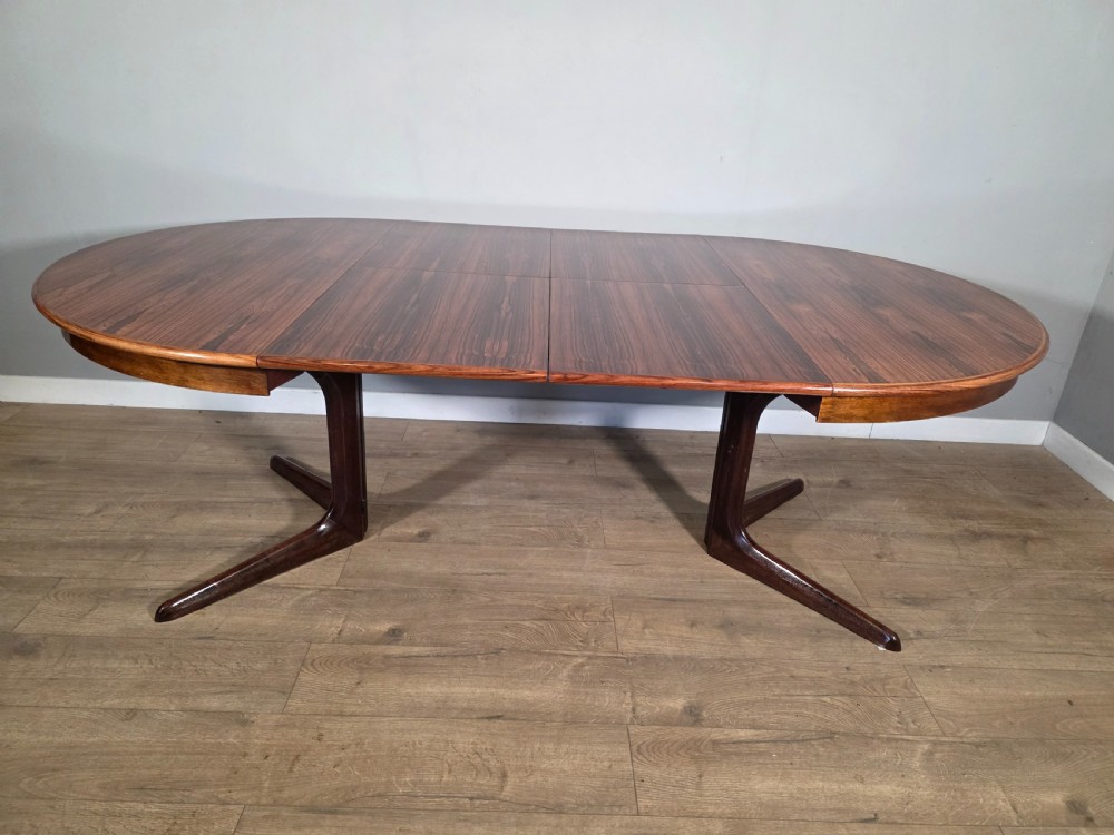 danish rosewood midcentury 1960s round extending dining table
