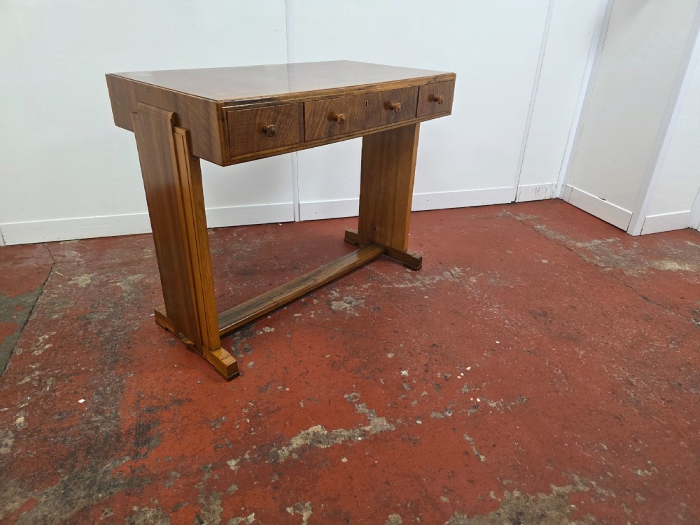 heals of london 1930s walnut art deco desksidetable