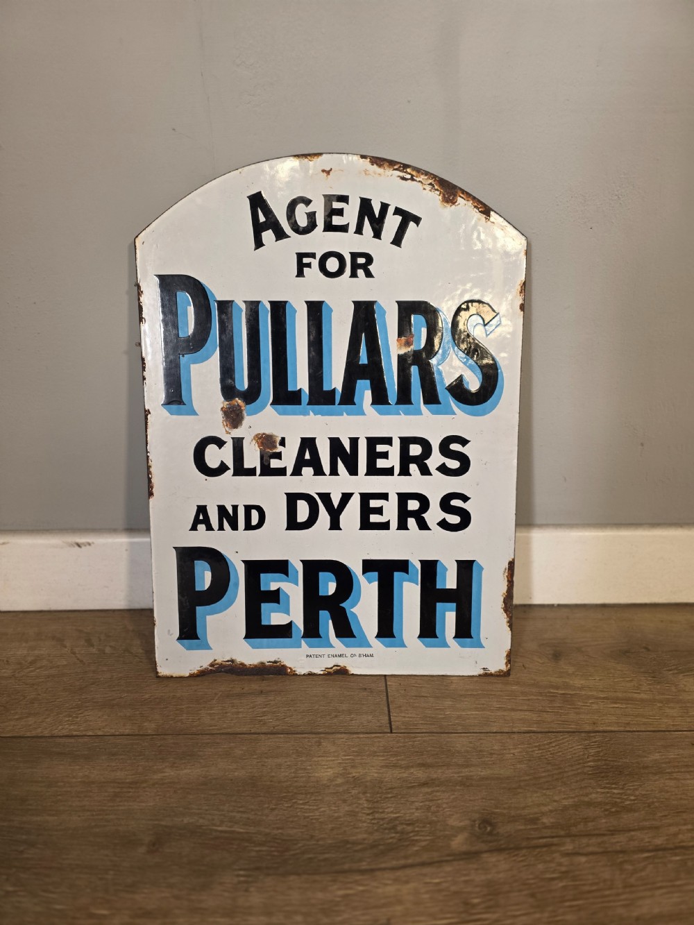 1950s original double sided enamel sign from pullars dye works