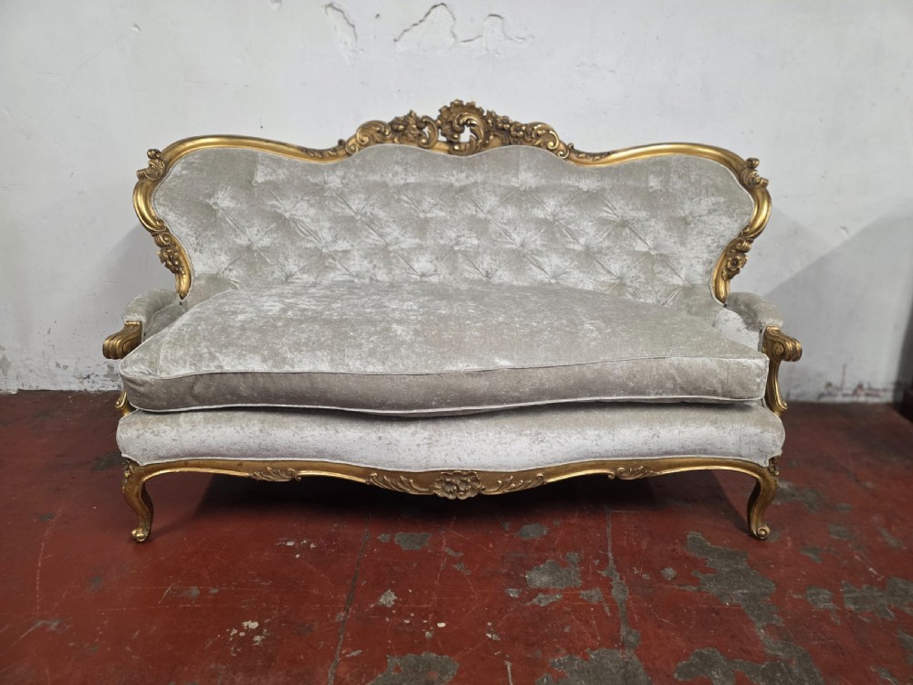 antique victorian original gilt sofa 1880s
