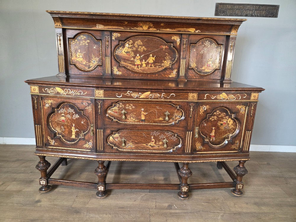 antique oak sideboard with cutlery and bottle drawer