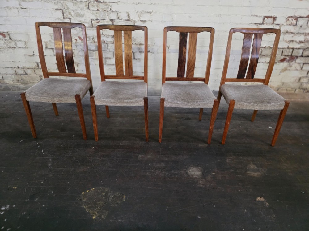 set of 4 midcentury rosewood dining chairs troeds