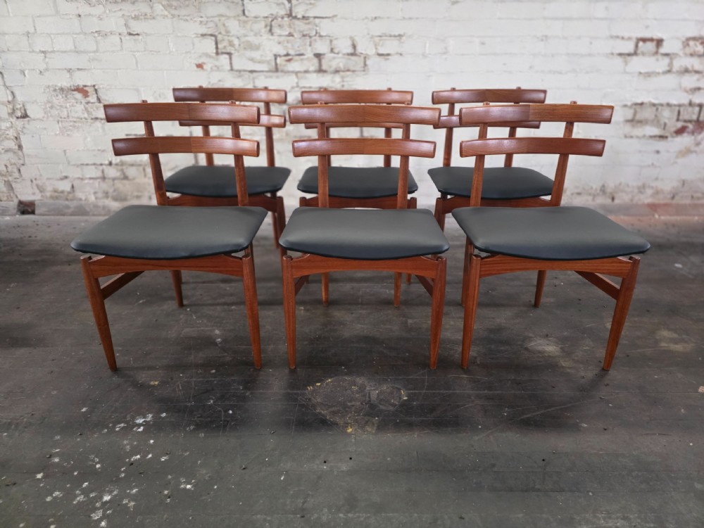 set of 6 danish teak midcentury model 30 dining chaors by poulm hundevad